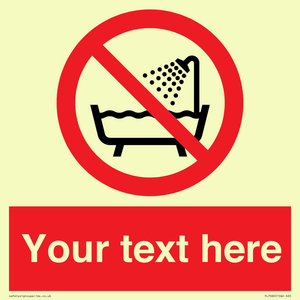 Custom Do not use this device in a bathtub shower or water-filled reservoir